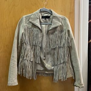 Vintage leather fringe jacket